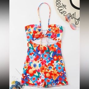 One piece swim suit romper